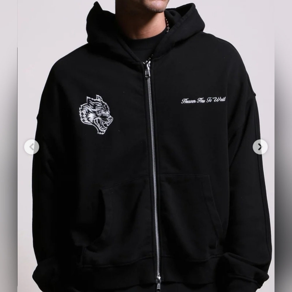 Darc Sport Time Darco Double Zip Hoodie Heaven Has To Wait sz Large - Picture 3 of 11